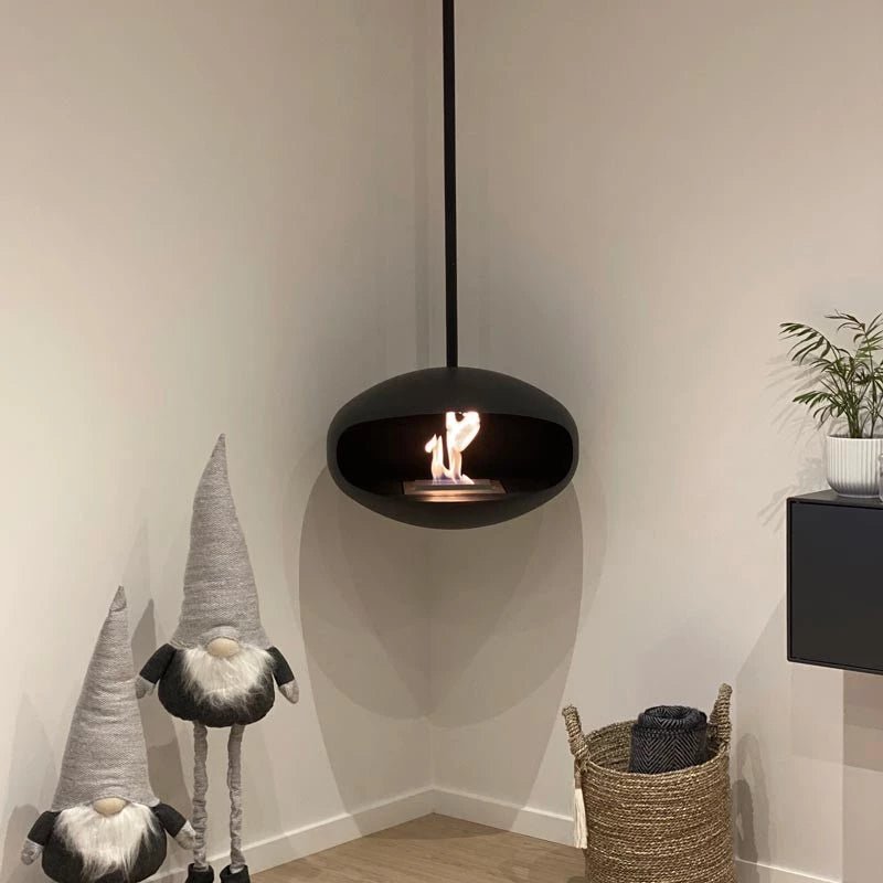 Cocoon Fires Aeris Ceiling-Mounted Bioethanol Fireplace in 238H x 60W x 60D cm