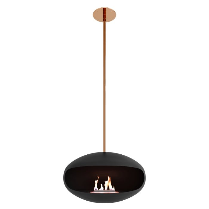 Cocoon Fires Aeris Ceiling-Mounted Bioethanol Fireplace in 238H x 60W x 60D cm