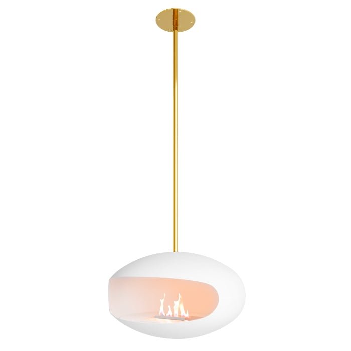 Cocoon Fires Aeris Ceiling-Mounted Bioethanol Fireplace in 238H x 60W x 60D cm