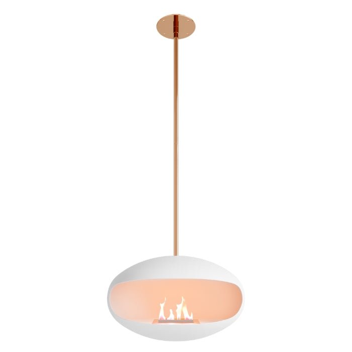 Cocoon Fires Aeris Ceiling-Mounted Bioethanol Fireplace in 238H x 60W x 60D cm