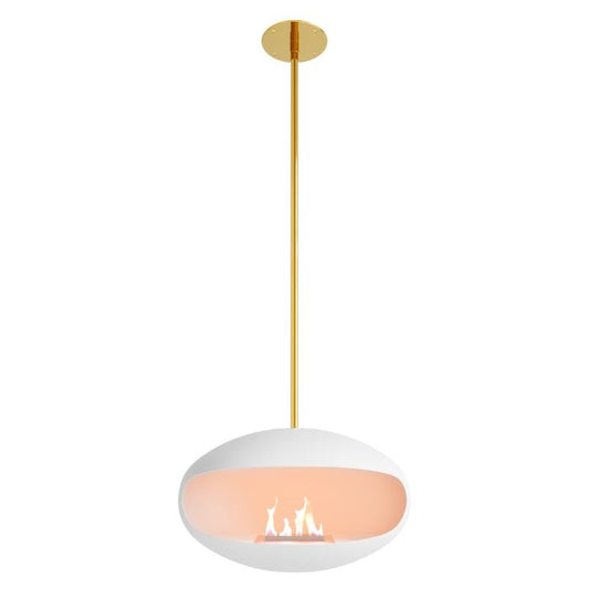 Cocoon Fires Aeris Ceiling-Mounted Bioethanol Fireplace in 238H x 60W x 60D cm