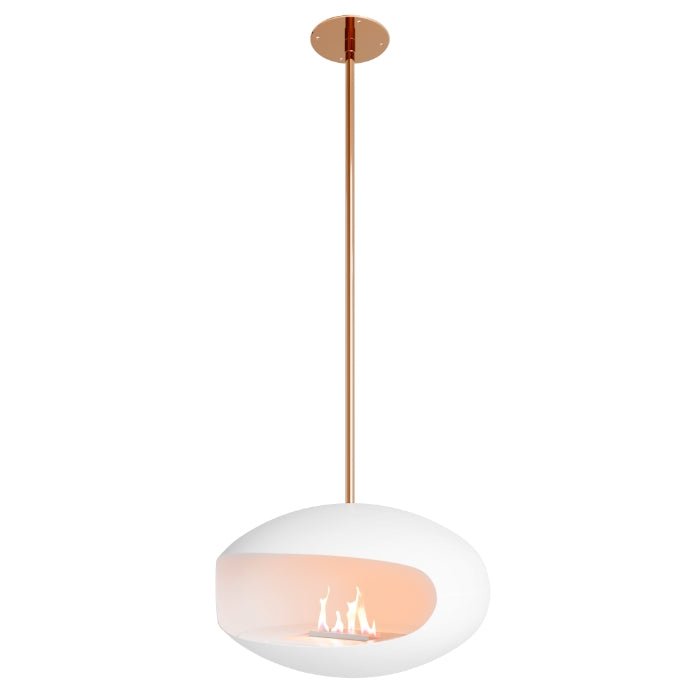 Cocoon Fires Aeris Ceiling-Mounted Bioethanol Fireplace in 238H x 60W x 60D cm