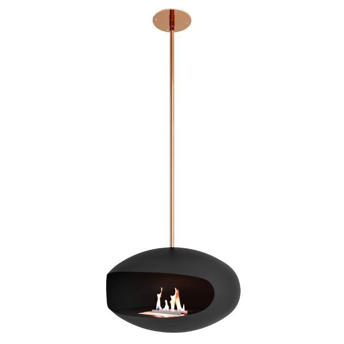 Cocoon Fires Aeris Ceiling-Mounted Bioethanol Fireplace in 238H x 60W x 60D cm