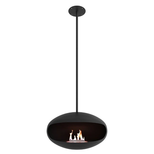 Cocoon Fires Aeris Ceiling-Mounted Bioethanol Fireplace in 238H x 60W x 60D cm