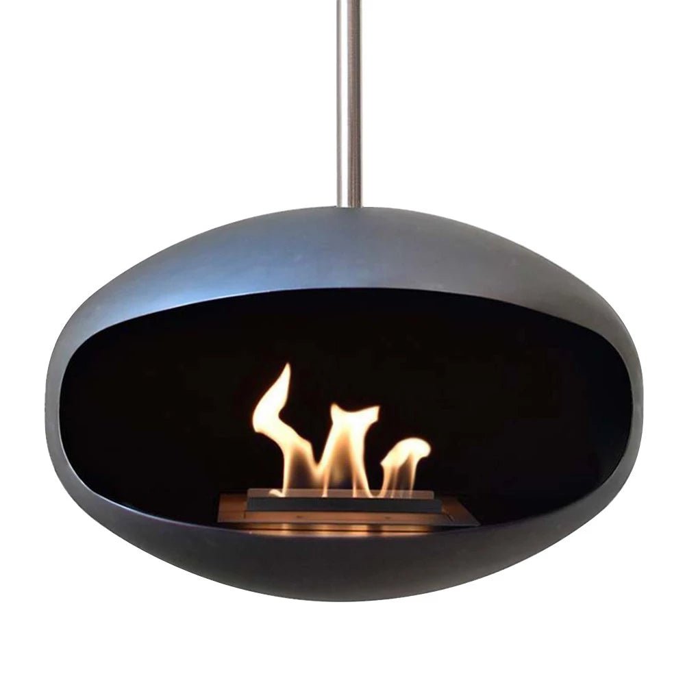 Cocoon Fires Cocoon Aeris Ceiling - Mounted Steel Bioethanol Fireplace in 182.5H x 60W x 60D cm