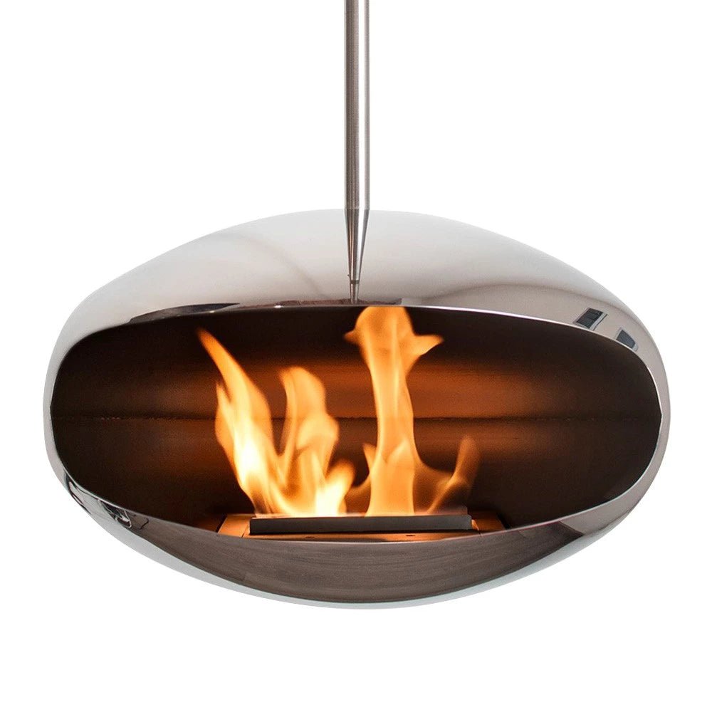 Cocoon Fires Cocoon Aeris Ceiling - Mounted Steel Bioethanol Fireplace in 182.5H x 60W x 60D cm