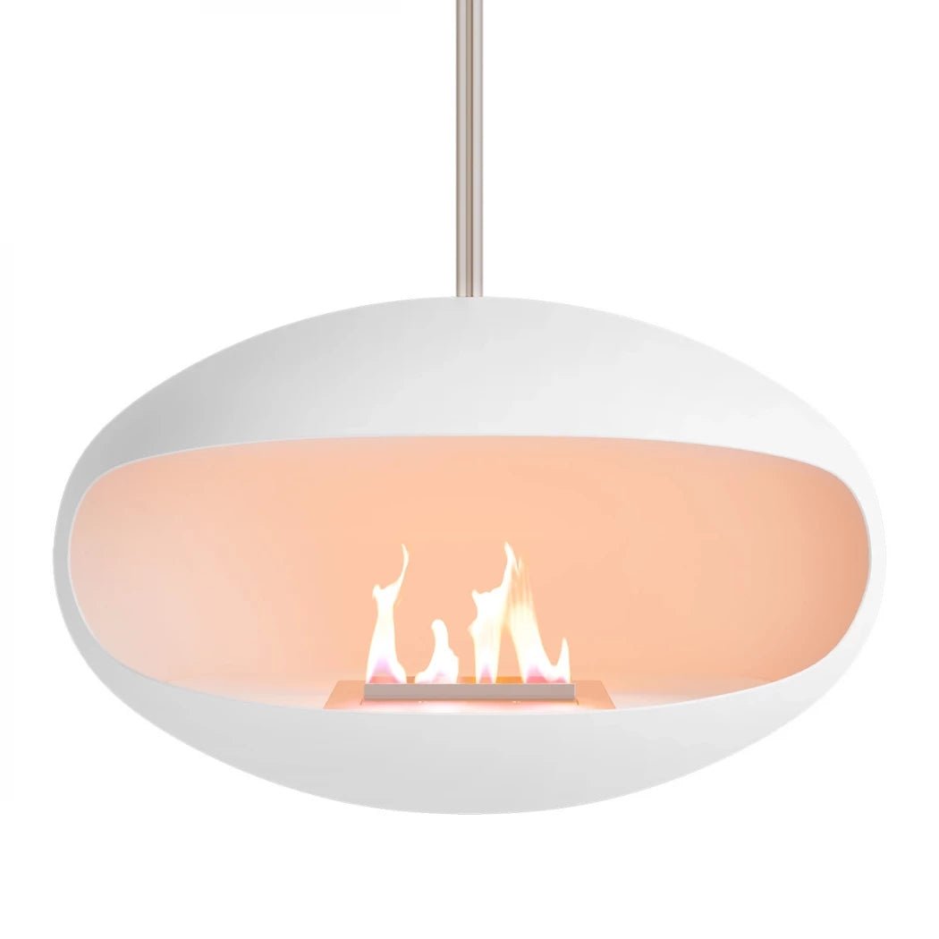 Cocoon Fires Cocoon Aeris Ceiling - Mounted Steel Bioethanol Fireplace in 182.5H x 60W x 60D cm