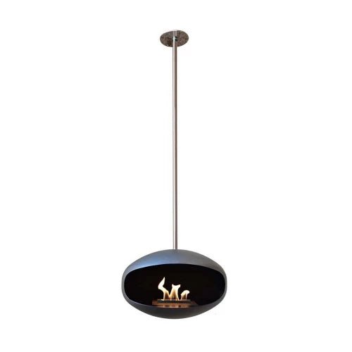 Cocoon Fires Cocoon Aeris Ceiling - Mounted Steel Bioethanol Fireplace in 182.5H x 60W x 60D cm