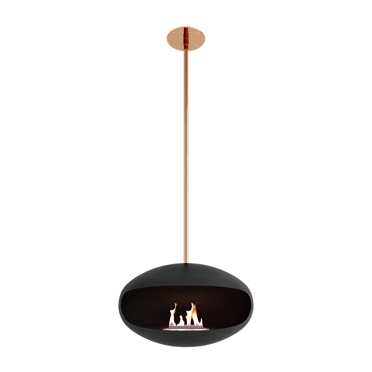 Cocoon Fires Cocoon Aeris Ceiling - Mounted Steel Bioethanol Fireplace in 238H x 60W x 60D cm