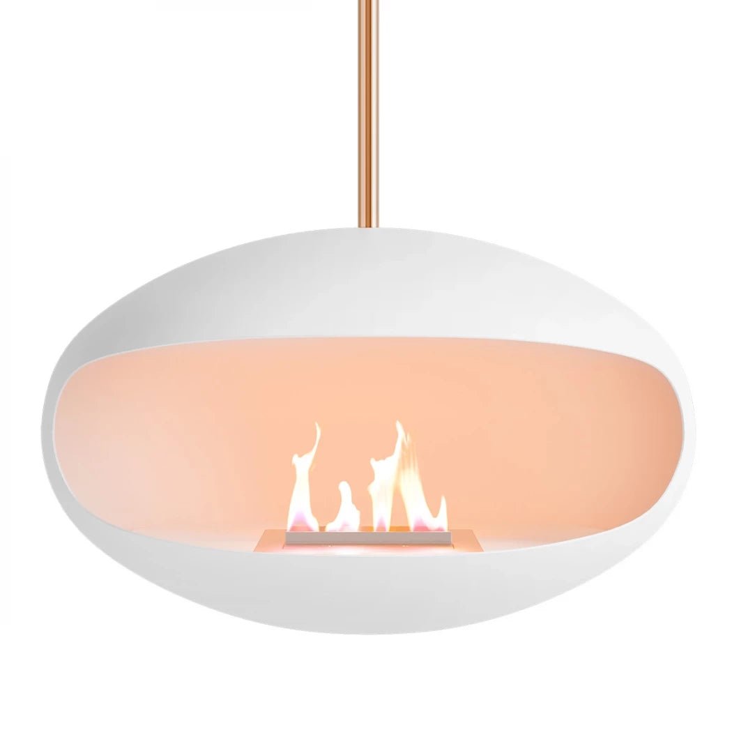 Cocoon Fires Cocoon Aeris Ceiling - Mounted Steel Bioethanol Fireplace in 238H x 60W x 60D cm