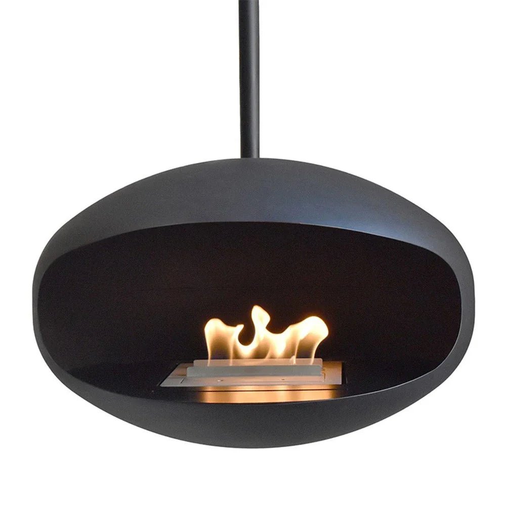 Cocoon Fires Cocoon Aeris Ceiling - Mounted Steel Bioethanol Fireplace in 238H x 60W x 60D cm