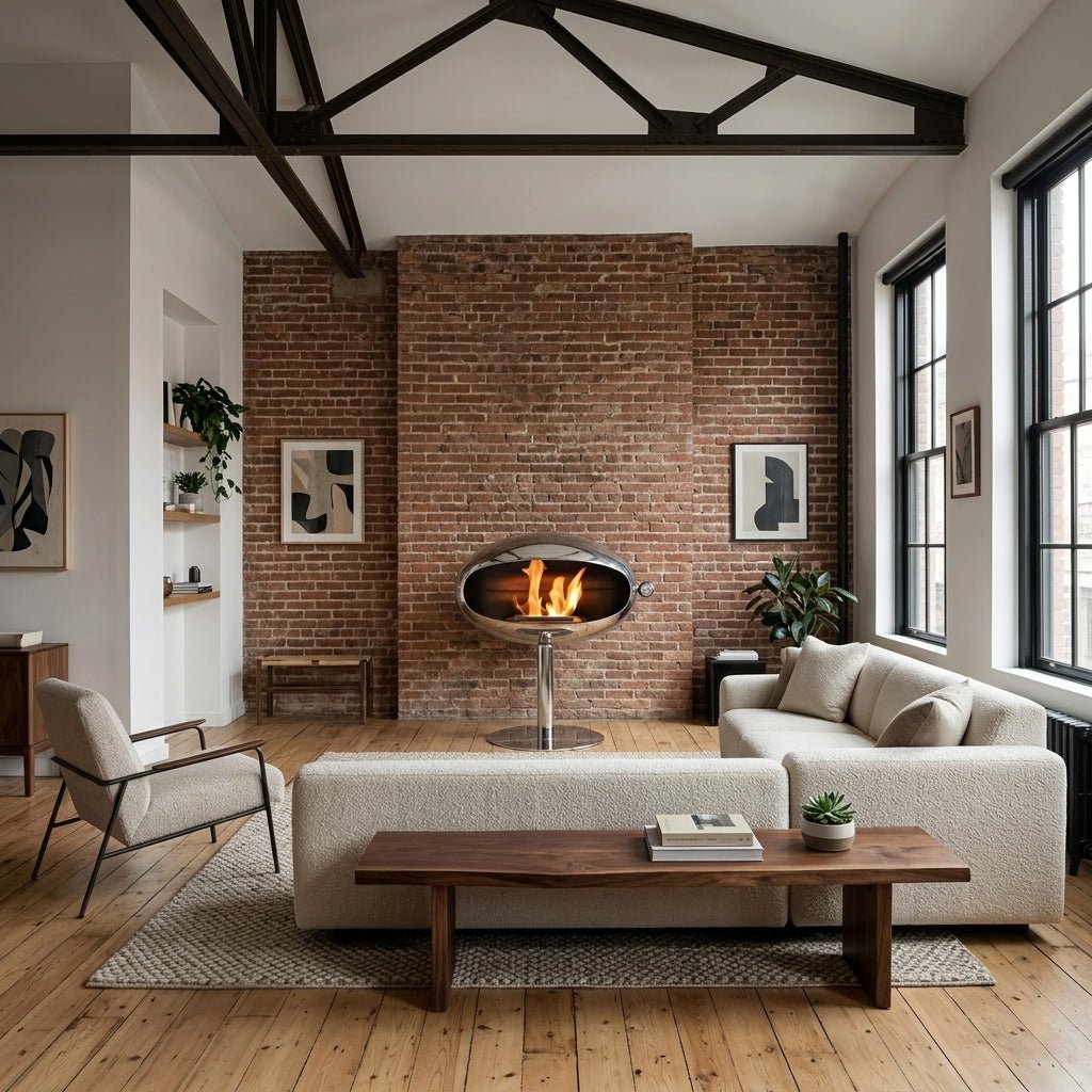 Cocoon Fires Cocoon Freestanding Bioethanol Fireplace on Pedestal in 74H x 60W x 60D cm