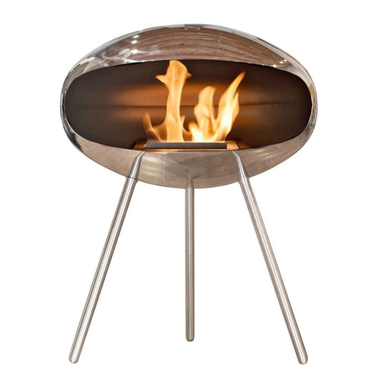 Cocoon Fires Cocoon Terra Freestanding Bioethanol Fireplace Tripod Steel Leg Base in 74H x 60W x 60D cm