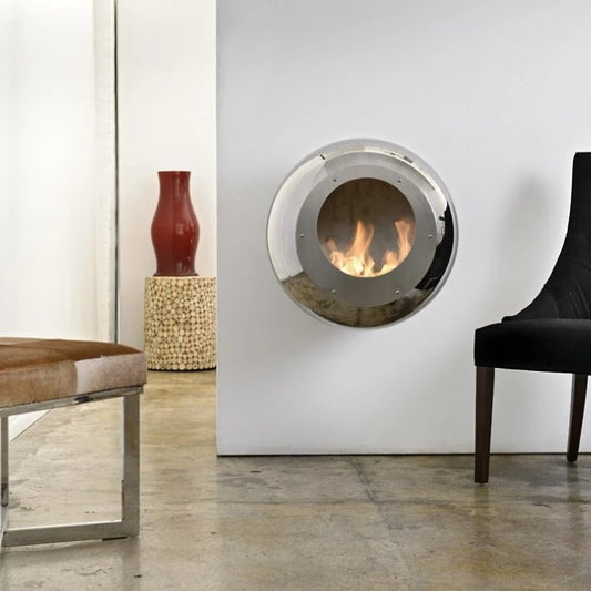 Cocoon Fires Cocoon Vellum Wall Mounted Bioethanol Fireplace in 60H x 60W x 35D cm