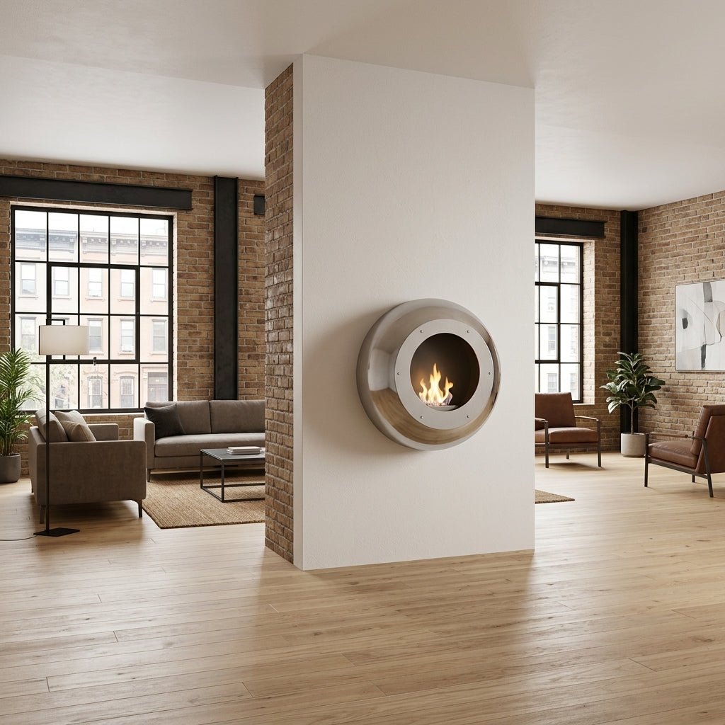Cocoon Fires Cocoon Vellum Wall Mounted Bioethanol Fireplace in 60H x 60W x 35D cm