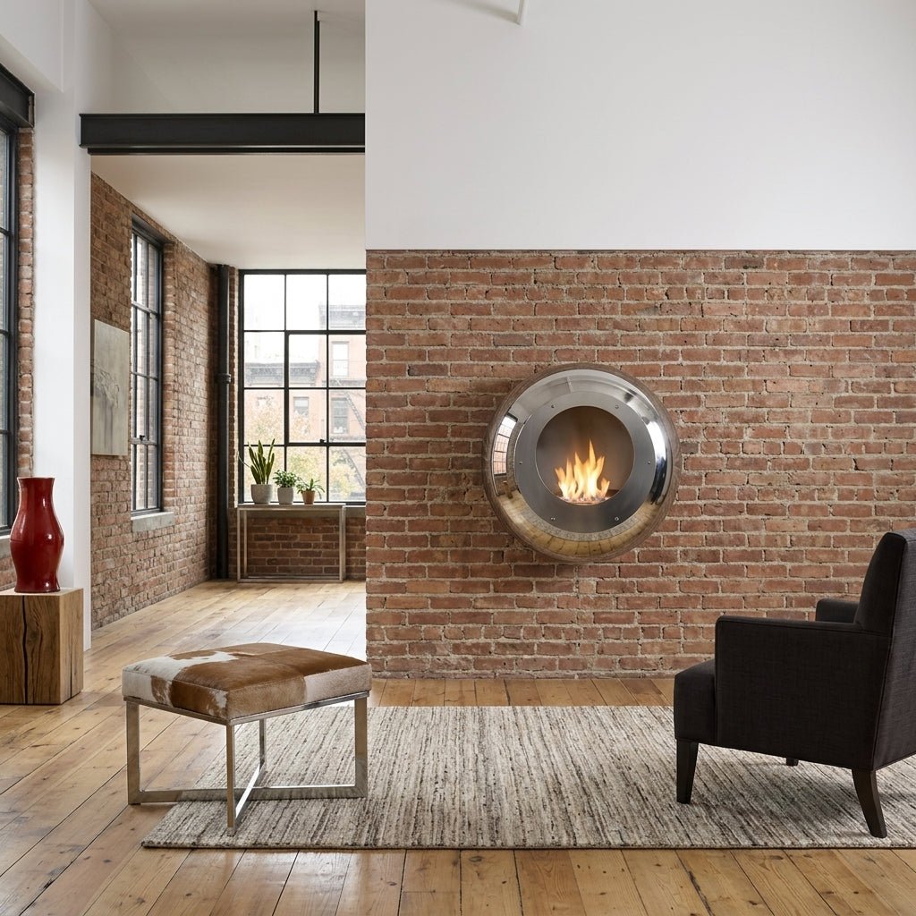 Cocoon Fires Cocoon Vellum Wall Mounted Bioethanol Fireplace in 60H x 60W x 35D cm