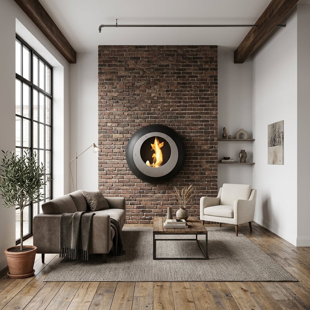 Cocoon Fires Cocoon Vellum Wall Mounted Bioethanol Fireplace in 60H x 60W x 35D cm