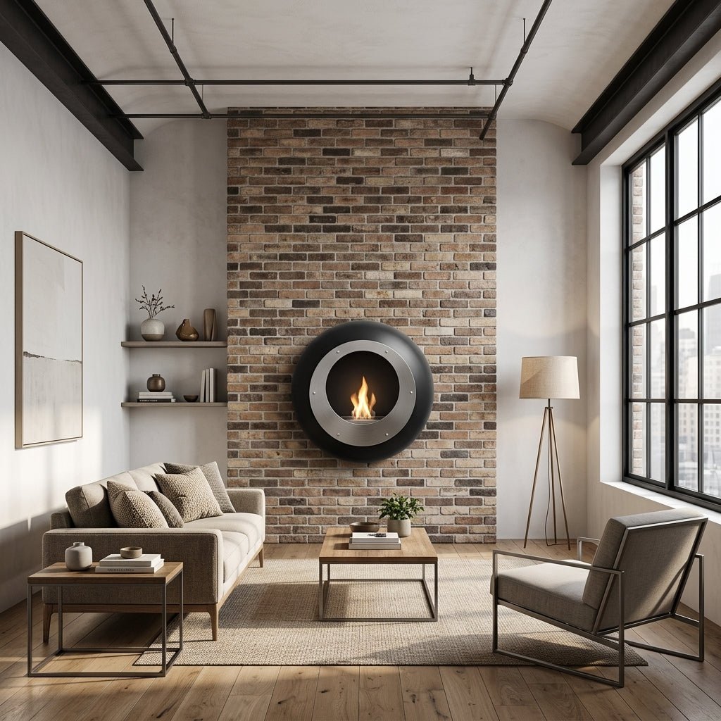 Cocoon Fires Cocoon Vellum Wall Mounted Bioethanol Fireplace in 60H x 60W x 35D cm
