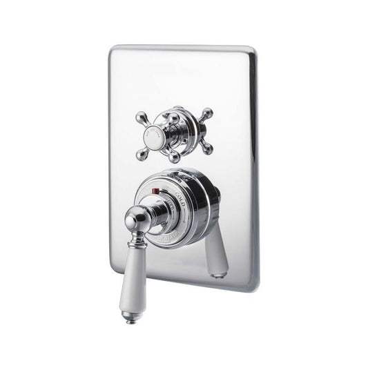 Hurlingham Concealed Dual Control Thermostatic Valve 2 Outlets - Ice Cold Spice | Chrome H230 x W170