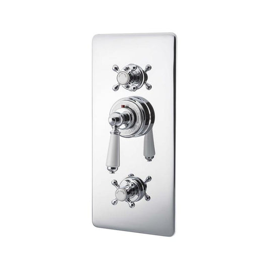 Hurlingham Concealed Thermostatic Valve With Integral Flow Valves 3 Outlets - Ice Cold Spice | Chrome