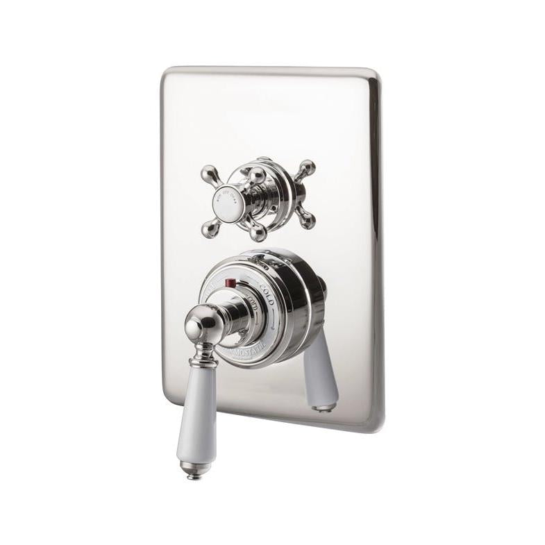 Hurlingham Concealed Dual Control Thermostatic Valve 2 Outlets - Ice Cold Spice | Nickel H230 x W170