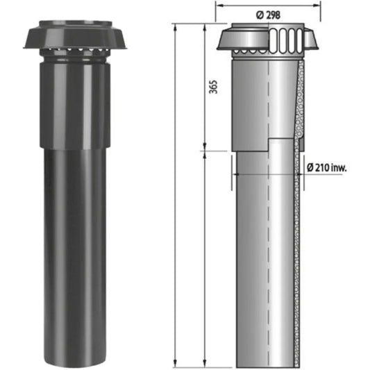 Cool Energy 180mm EPP Duct Roof Terminal in Black