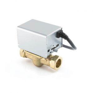 Cool Energy Motorised Zone Valve - 2 Port 22mm in Silver & Brass