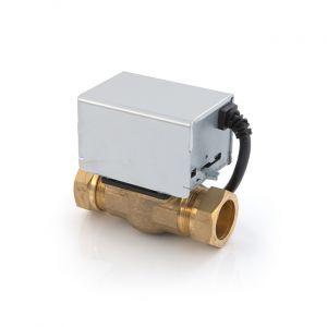 Cool Energy Motorised Zone Valve - 2 Port 28mm in Silver & Brass