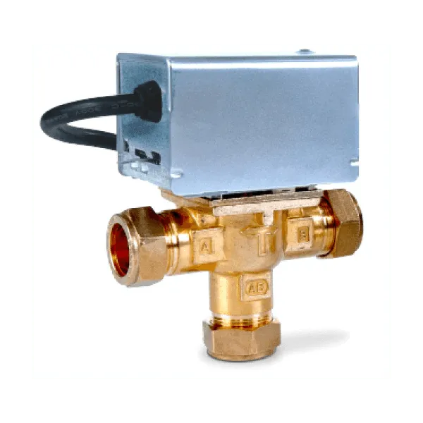 Cool Energy Motorised Zone Valve - 3 Port 28mm in Silver & Brass