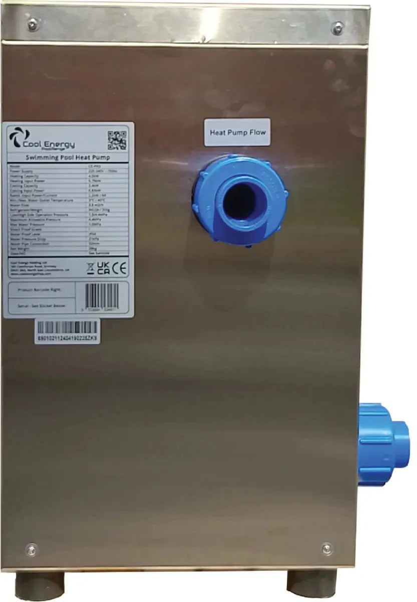 Cool Energy Pool Range 4kW Swimming Pool Heat Pump in Stainless Steel