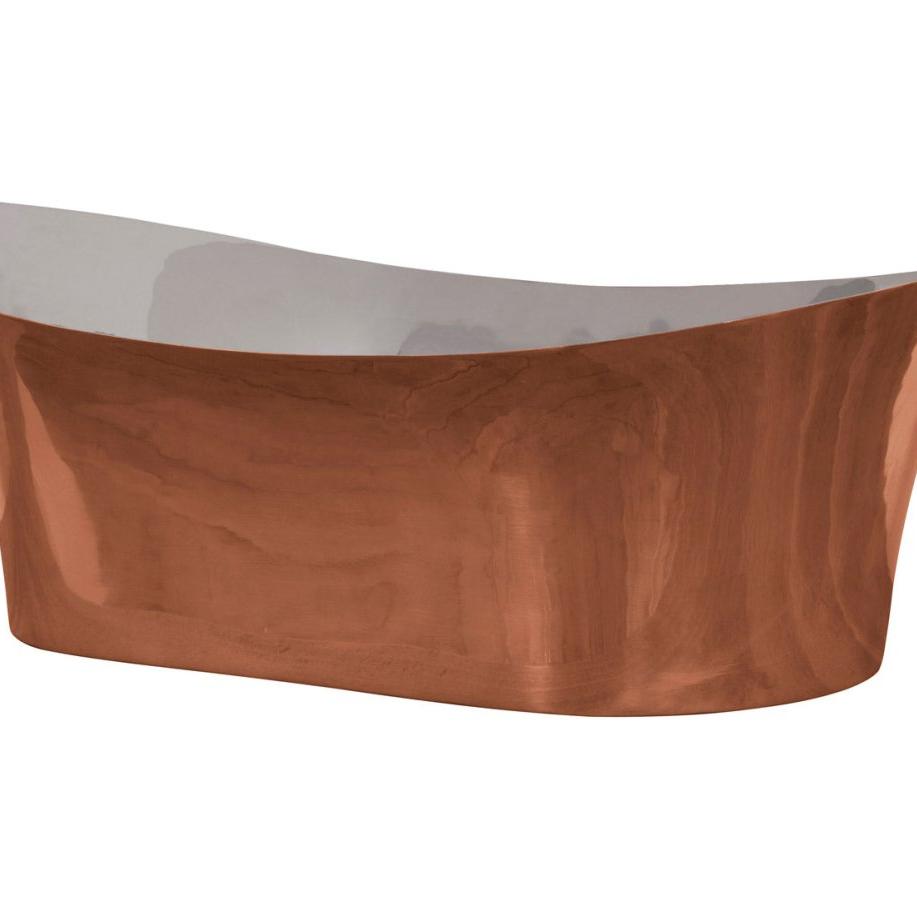 Hurlingham Copper Bateau Basin With Nickel Interior - Ice Cold Spice | Nickel Interior Copper H215 x W620 x D365