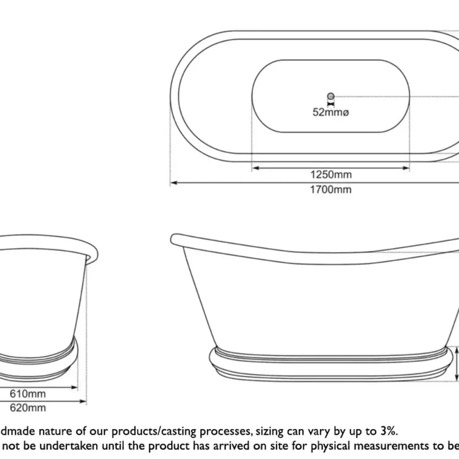 Hurlingham Baths Hammered Copper Bulle Freestanding Bath - baths - Ice Cold Spice | Copper L1700 x W740 x H720