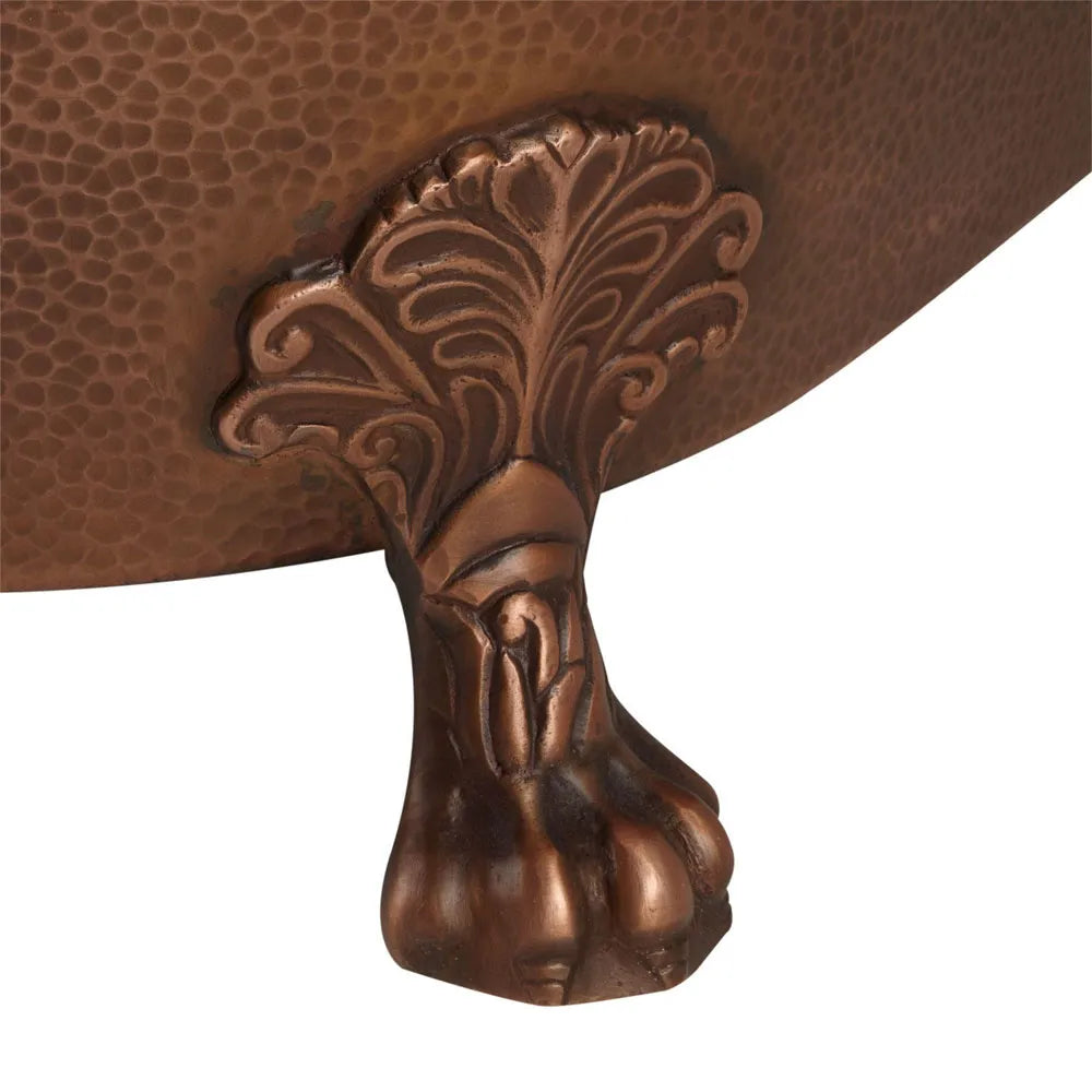 Coppersmith Creations Copper Clawfoot Freestanding Bath Tub Nickel Interior Antique Patina