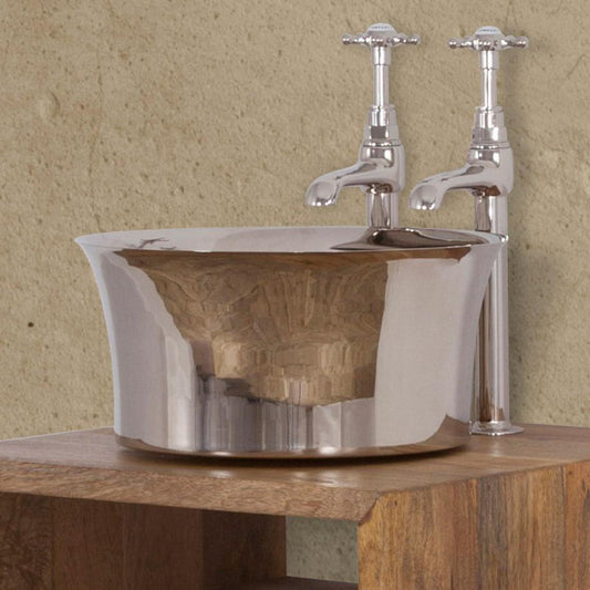 Hurlingham Copper Tub Basin With Nickel Interior & Exterior - Ice Cold Spice | Nickel H170 x W366 x D366