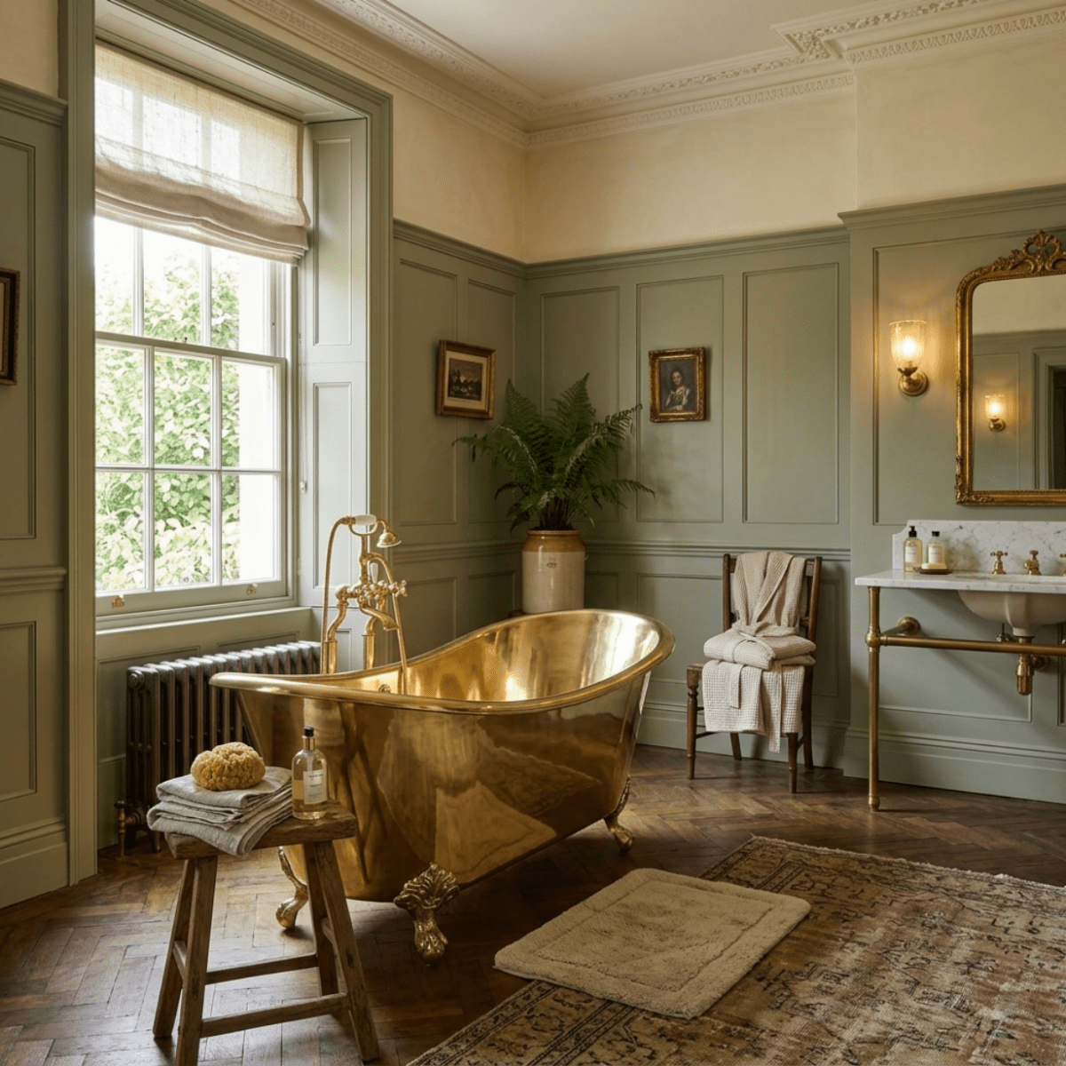 Coppersmith Creations Brass Golden Polish Freestanding Bath Tub Traditional Clawfoot in Brass Golden Finish