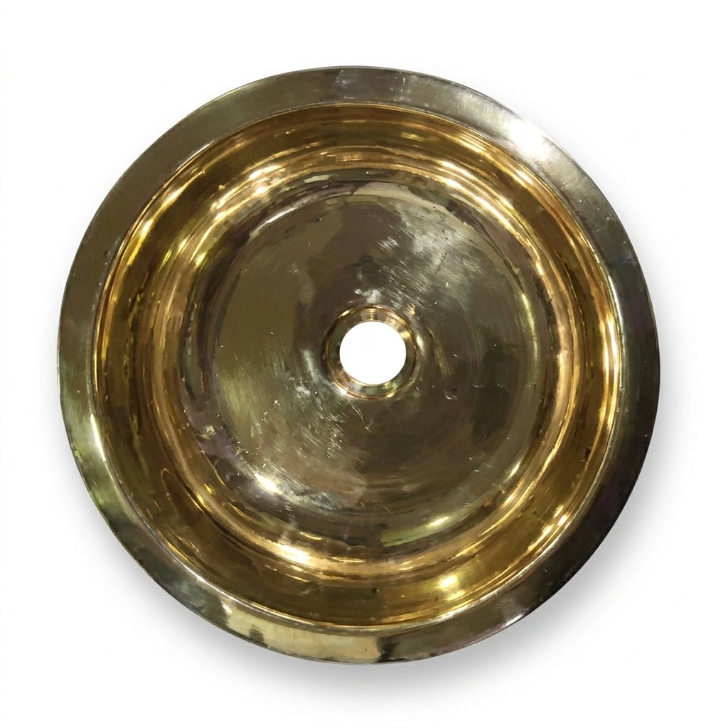 Coppersmith Creations Brass Sink Hammered Pattern Exterior & Smooth Interior Double Wall in