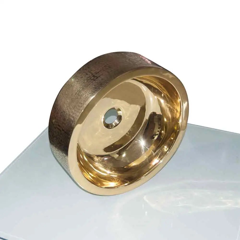 Coppersmith Creations Brass Sink Pattern Exterior Double Wall Design in