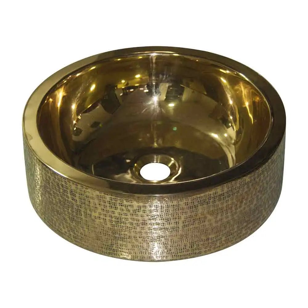 Coppersmith Creations Brass Sink Pattern Exterior Double Wall Design in