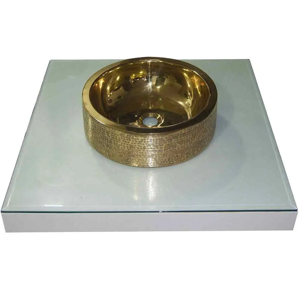 Coppersmith Creations Brass Sink Pattern Exterior Double Wall Design in