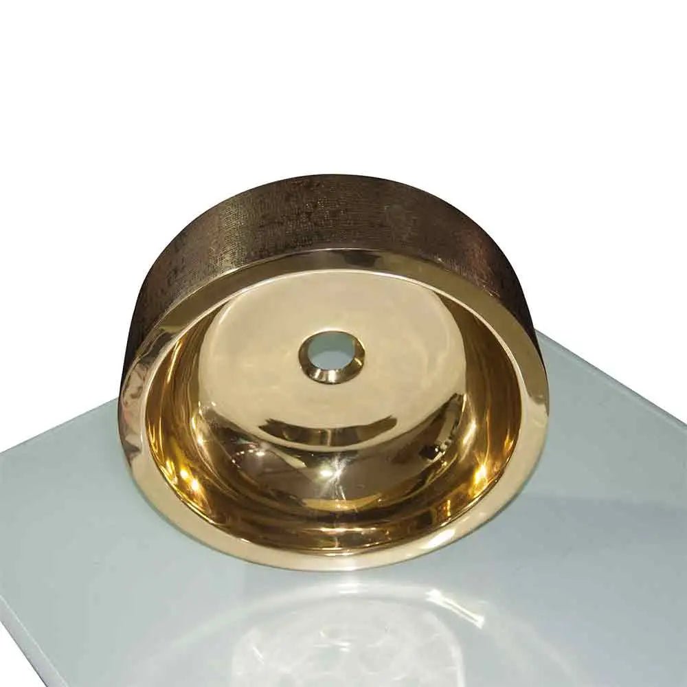 Coppersmith Creations Brass Sink Pattern Exterior Double Wall Design in