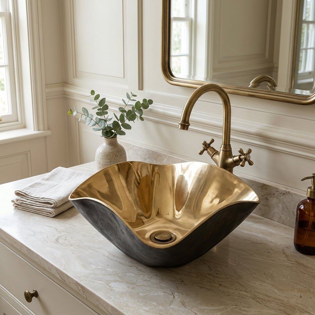 Coppersmith Creations Cast Bronze Sink Flower Shaped in