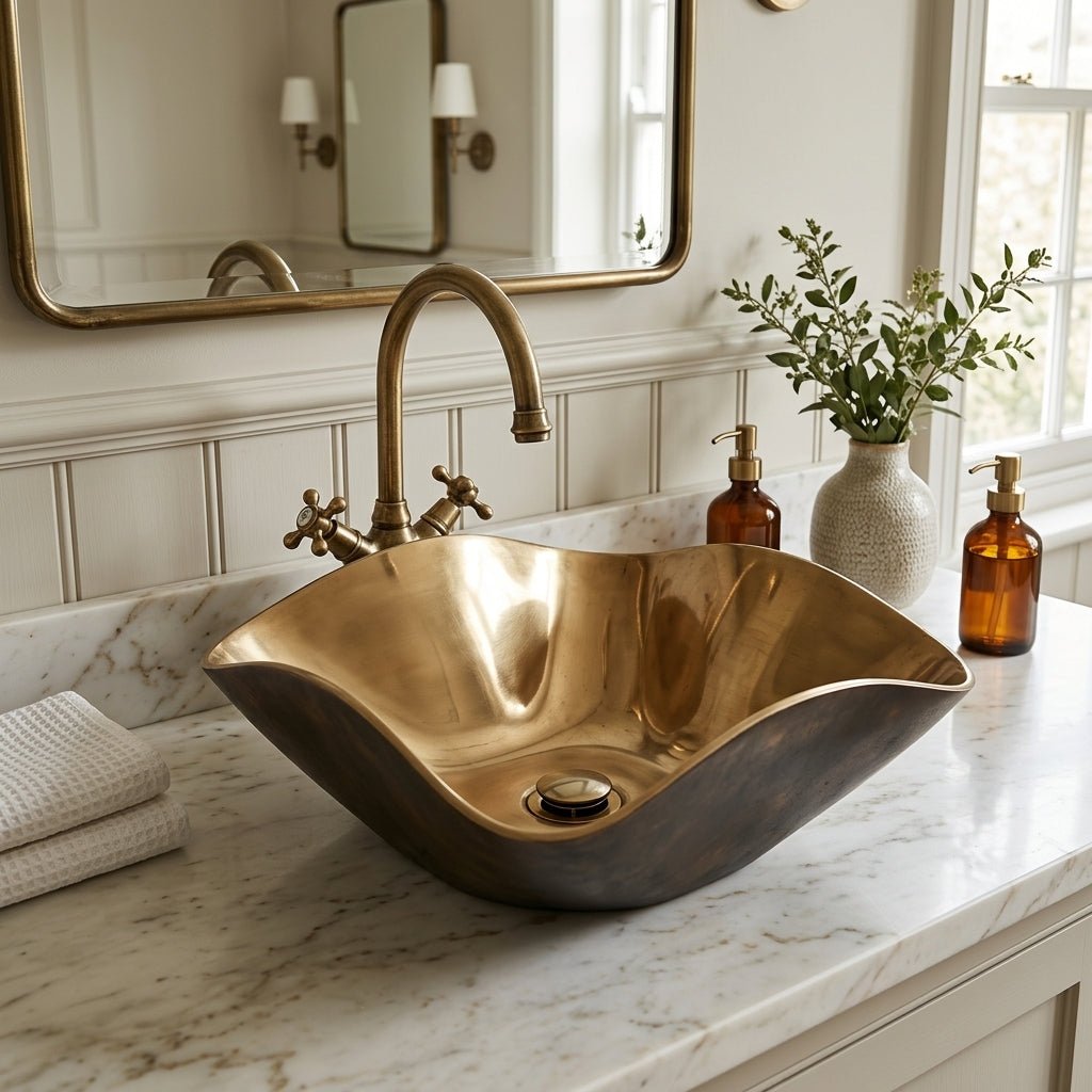 Coppersmith Creations Cast Bronze Sink Flower Shaped in