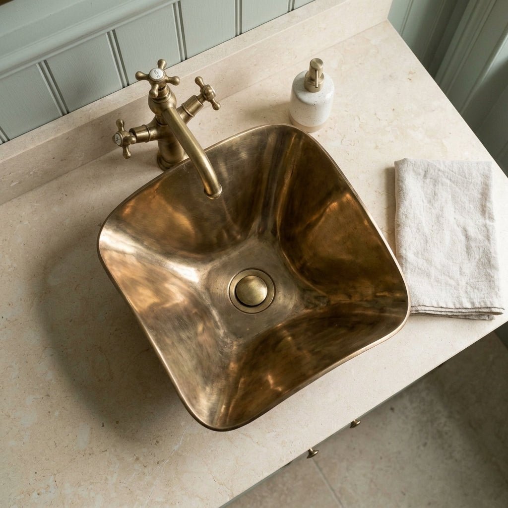 Coppersmith Creations Cast Bronze Sink Flower Shaped in