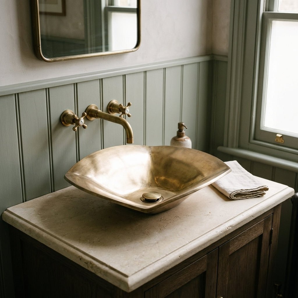 Coppersmith Creations Cast Bronze Sink Natural Bronze in