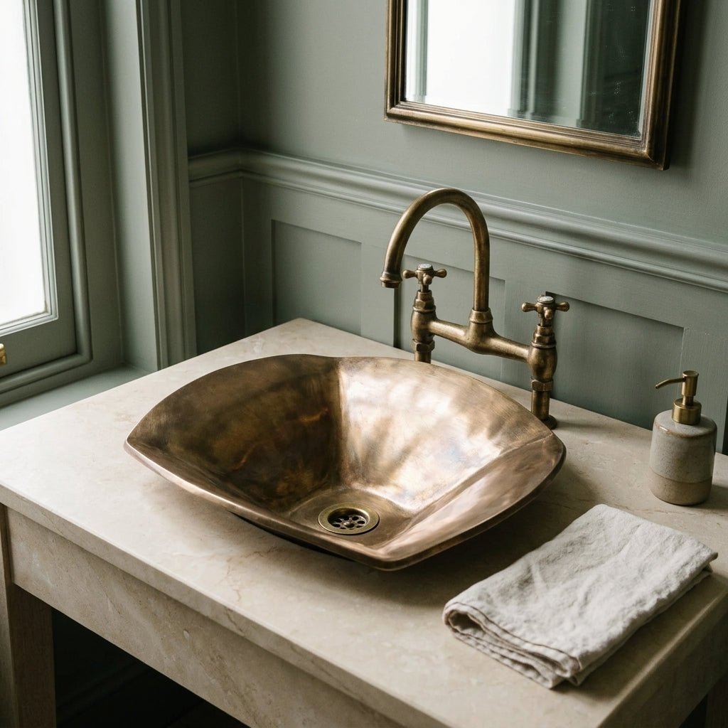 Coppersmith Creations Cast Bronze Sink Natural Bronze in