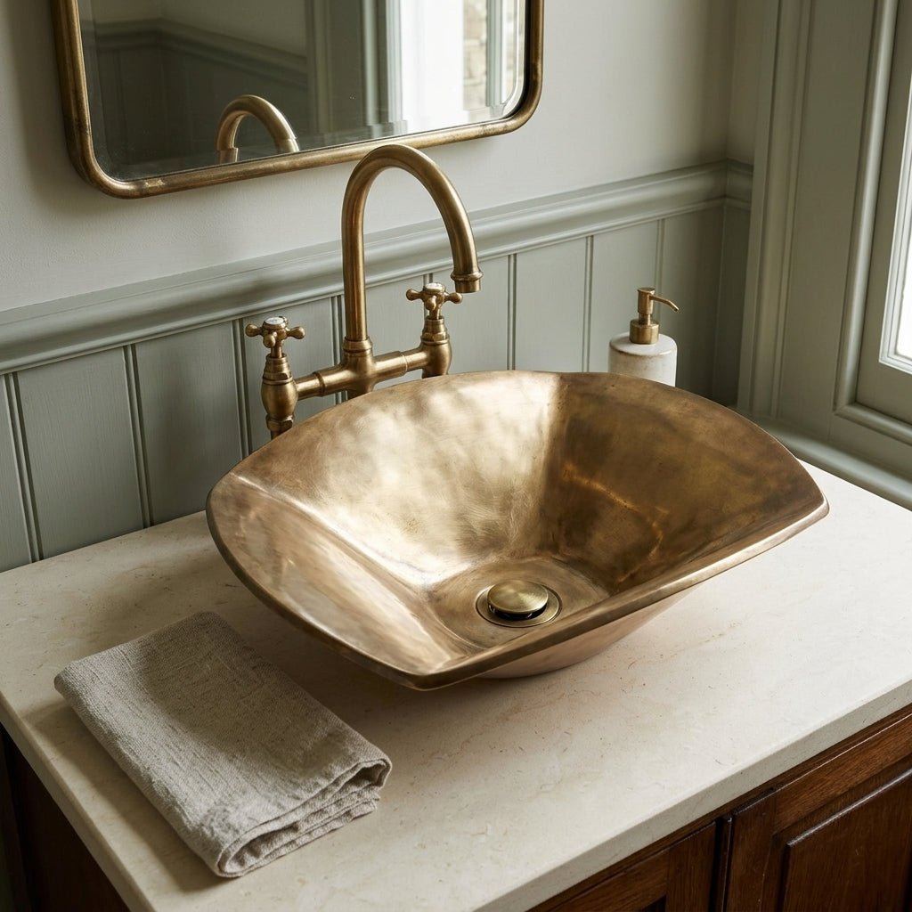 Coppersmith Creations Cast Bronze Sink Natural Bronze in