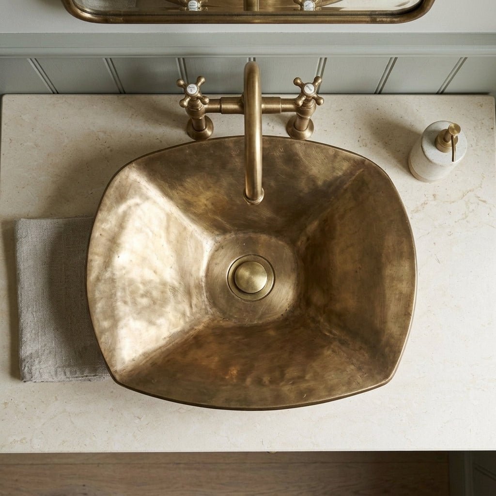 Coppersmith Creations Cast Bronze Sink Natural Bronze in