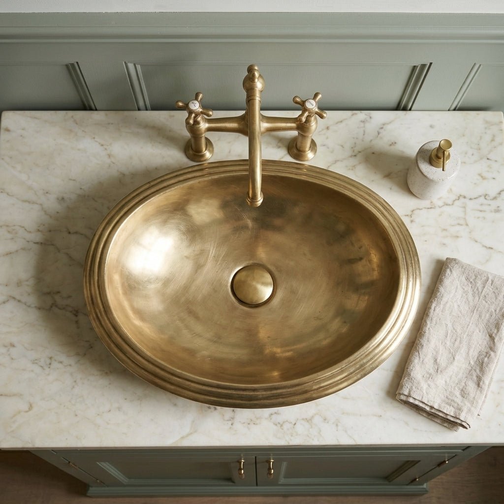 Coppersmith Creations Cast Bronze Sink Oval Shiny Yellow in