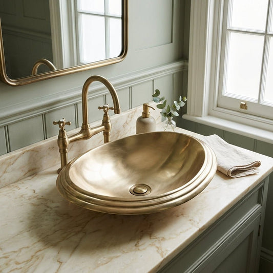 Coppersmith Creations Cast Bronze Sink Oval Shiny Yellow in