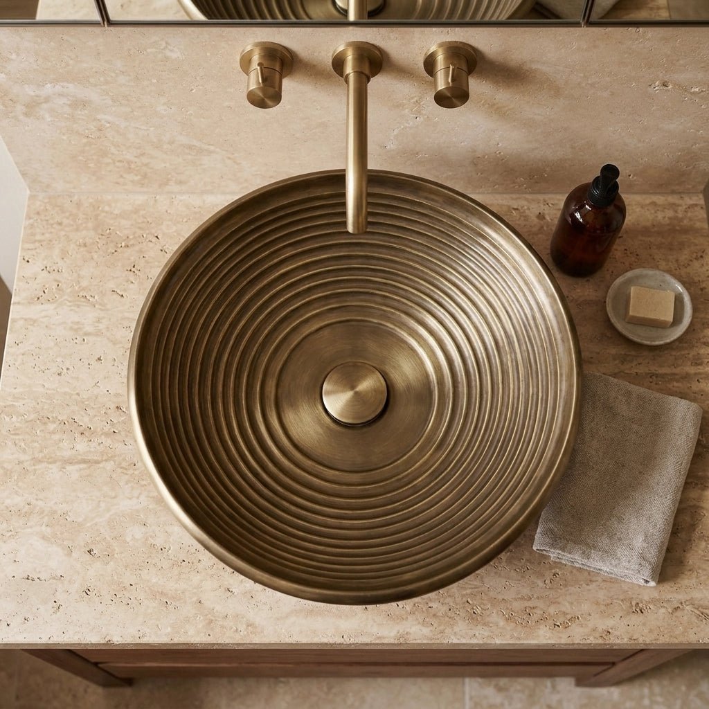 Coppersmith Creations Cast Bronze Sink Round Antique Bronze Finish in